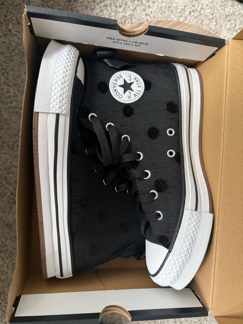 Converse Kids Black Polka Dot High-Top Sneakers - Converse